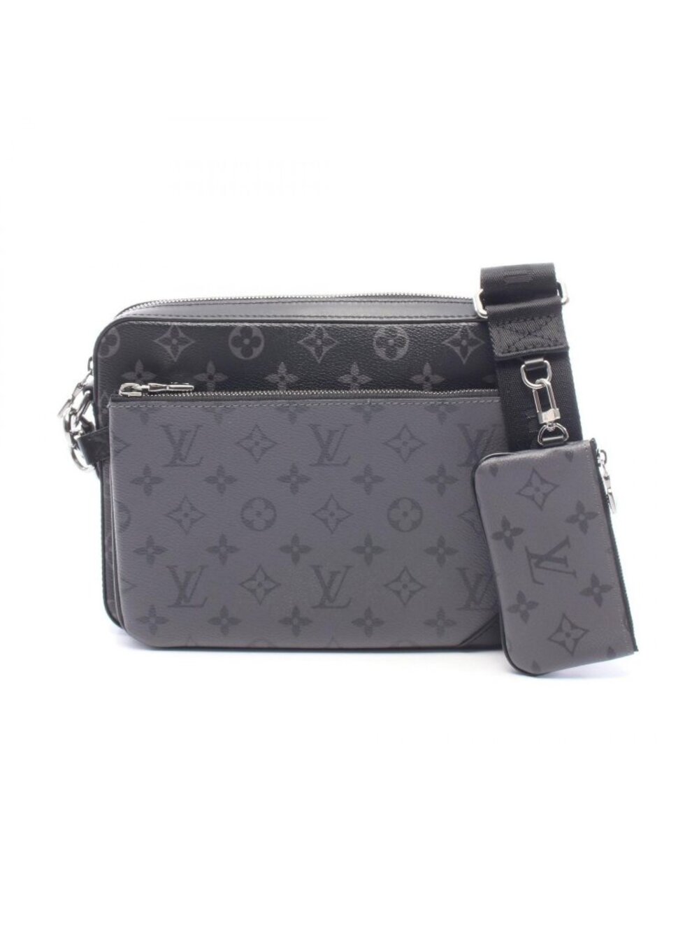 Louis Vuitton Shoulder Bag Trio Messenger Monogram Eclipse Leather